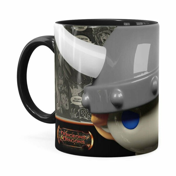Caneca Bobby 3d Print Caverna Do Dragão Preta
