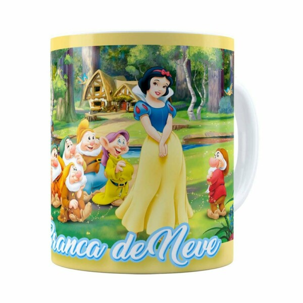 Caneca Branca De Neve E Os 7 Anões Branca