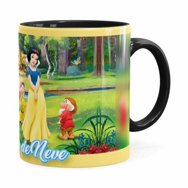 Caneca Branca De Neve E Os 7 Anões Preta