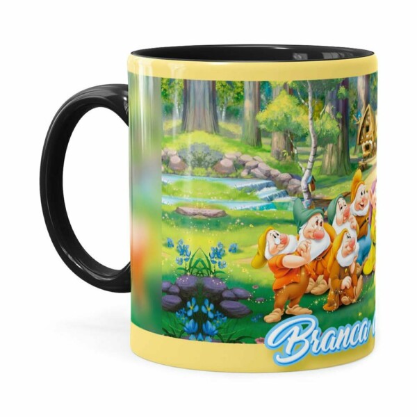 Caneca Branca De Neve E Os 7 Anões Preta
