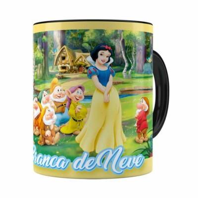 Caneca Branca De Neve E Os 7 Anões Preta