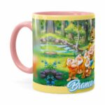 Caneca Branca De Neve E Os 7 Anões Rosa