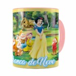 Caneca Branca De Neve E Os 7 Anões Rosa