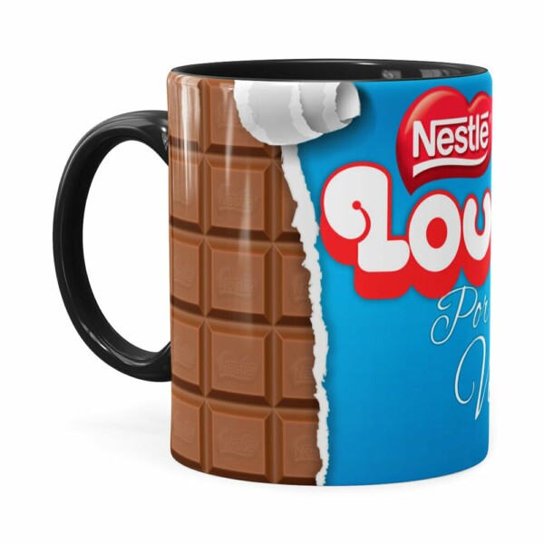 Caneca Chocolate Louco Por Você Preta