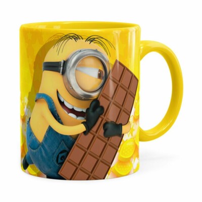 Caneca Chocolate Minions Meu Chocolate Favorito V01 Amarela