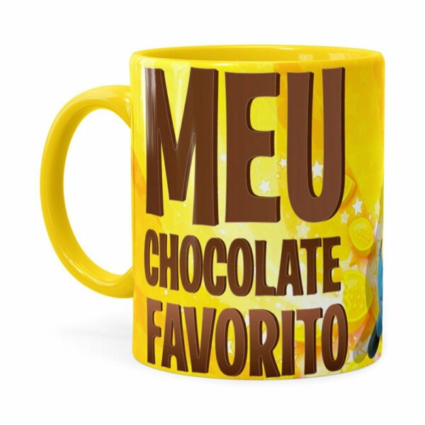 Caneca Chocolate Minions Meu Chocolate Favorito V01 Amarela
