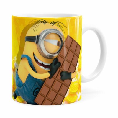 Caneca Chocolate Minions Meu Chocolate Favorito V01 Branca
