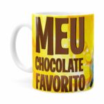 Caneca Chocolate Minions Meu Chocolate Favorito V01 Branca