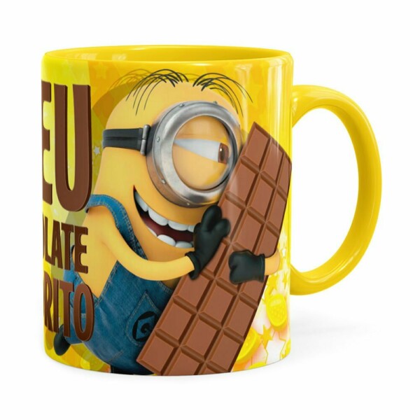 Caneca Chocolate Minions Meu Chocolate Favorito V02 Amarela