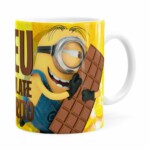Caneca Chocolate Minions Meu Chocolate Favorito V02 Branca