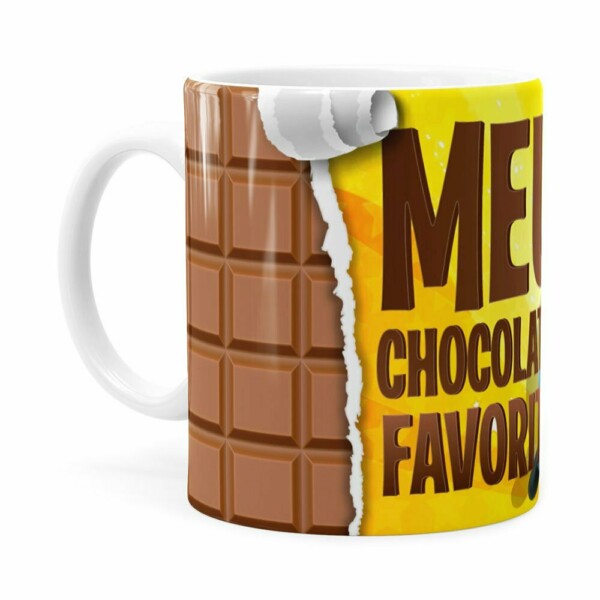 Caneca Chocolate Minions Meu Chocolate Favorito V02 Branca