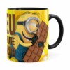 Caneca Chocolate Minions Meu Chocolate Favorito V02 Preta