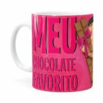 Caneca Chocolate Minions Meu Chocolate Favorito V03 Branca