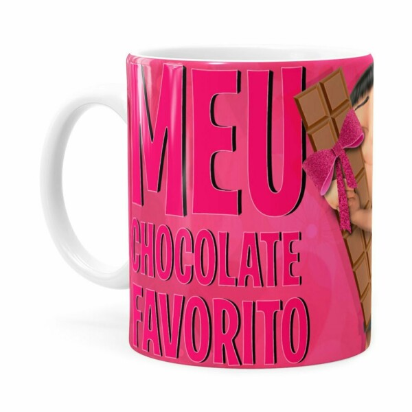 Caneca Chocolate Minions Meu Chocolate Favorito V03 Branca