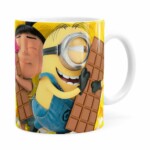 Caneca Chocolate Minions Meu Chocolate Favorito V04 Branca