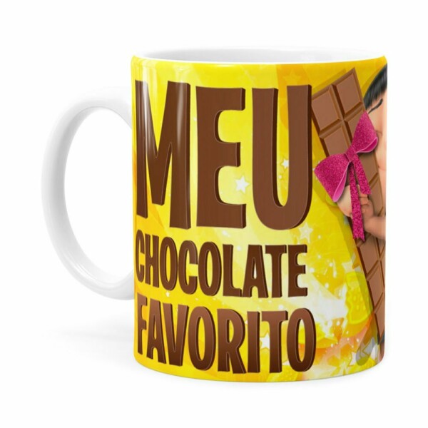 Caneca Chocolate Minions Meu Chocolate Favorito V04 Branca