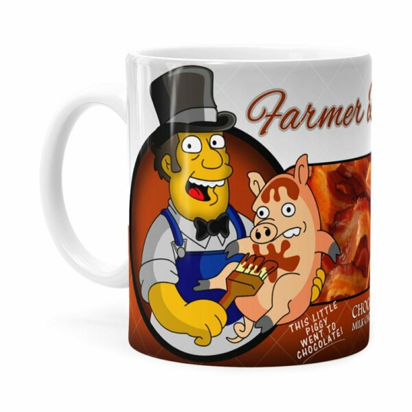 Caneca Chocolate Os Simpsons Farmer Billys Homer Branca