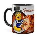 Caneca Chocolate Os Simpsons Farmer Billys Homer Preta
