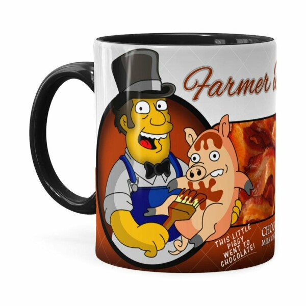 Caneca Chocolate Os Simpsons Farmer Billys Homer Preta