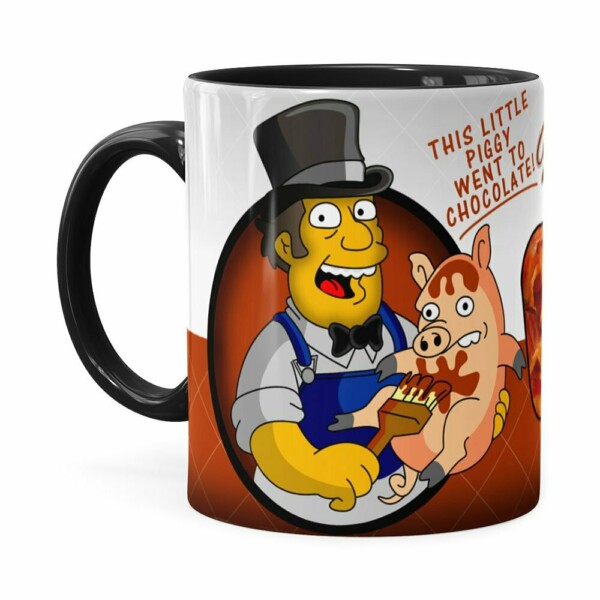 Caneca Chocolate Os Simpsons Farmer Billys Preta
