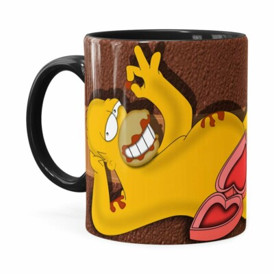 Caneca Chocolate Os Simpsons Homer Choco Lover Preta