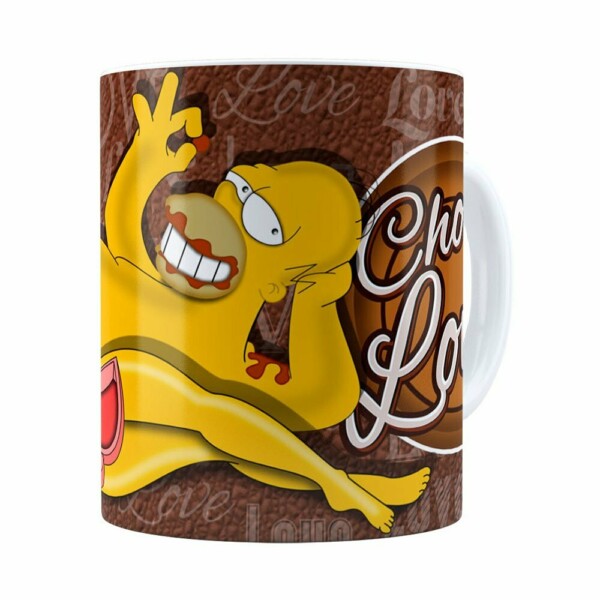 Caneca Chocolate Os Simpsons Marge E Homer Branca