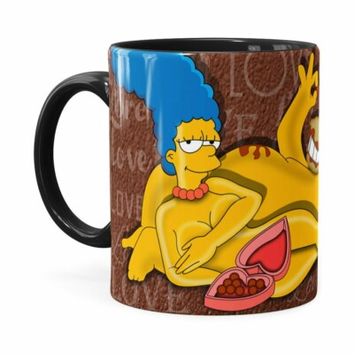 Caneca Chocolate Os Simpsons Marge E Homer Preta