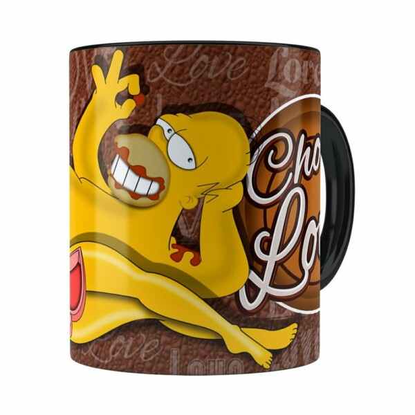 Caneca Chocolate Os Simpsons Marge E Homer Preta