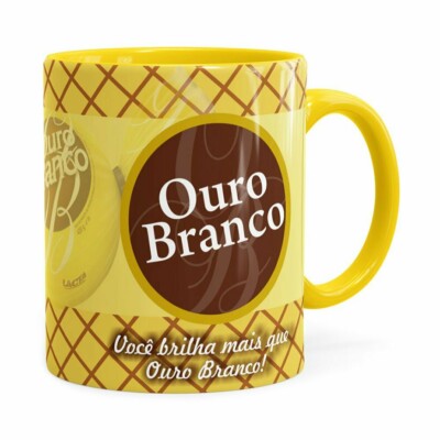 Caneca Chocolate Ouro Branco Amarela