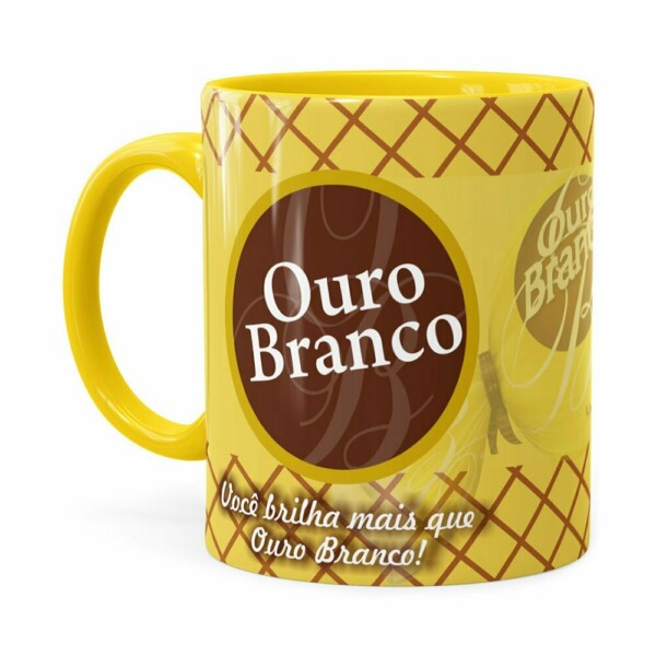 Caneca Chocolate Ouro Branco Amarela