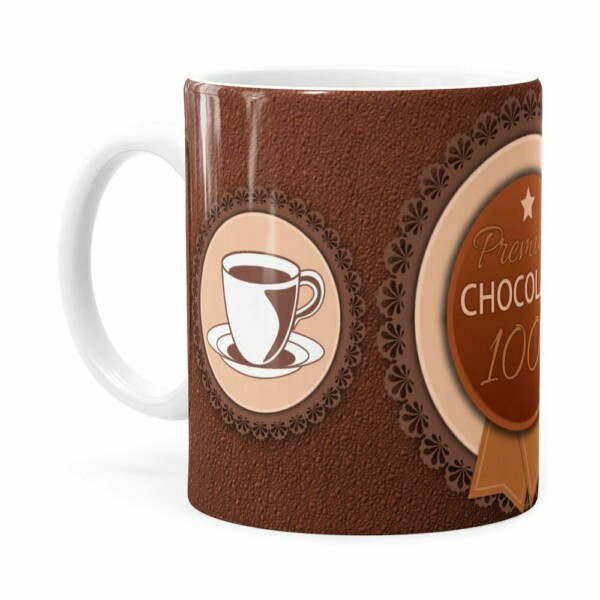 Caneca Chocolate Premium Chocolate 100% Branca