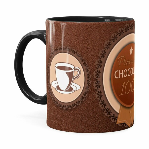 Caneca Chocolate Premium Chocolate 100% Preta