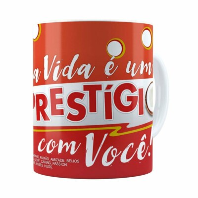 Caneca Chocolate Prestígio Mensagem Branca
