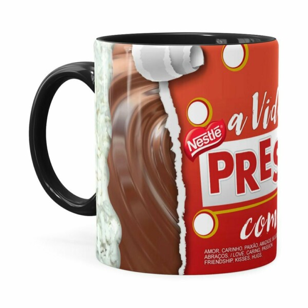Caneca Chocolate Prestígio Mensagem Preta