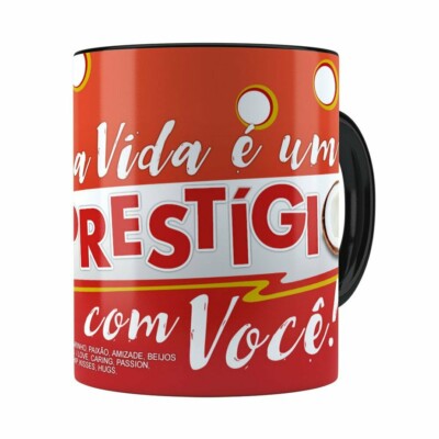 Caneca Chocolate Prestígio Mensagem Preta