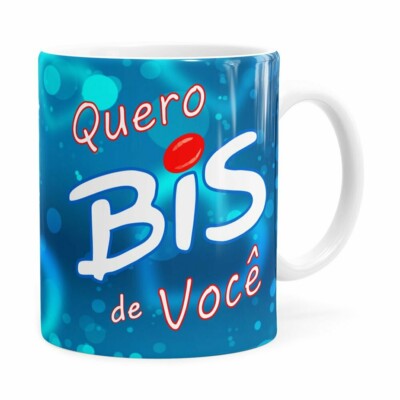 Caneca Chocolate Quero Bis De Você V01 Branca