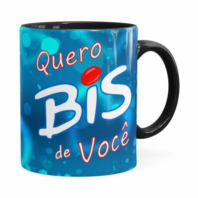 Caneca Chocolate Quero Bis De Você V01 Preta