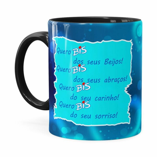 Caneca Chocolate Quero Bis De Você V01 Preta