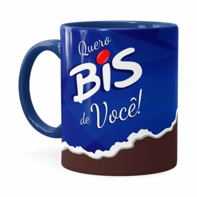 Caneca Chocolate Quero Bis De Você V02 Azul Escuro