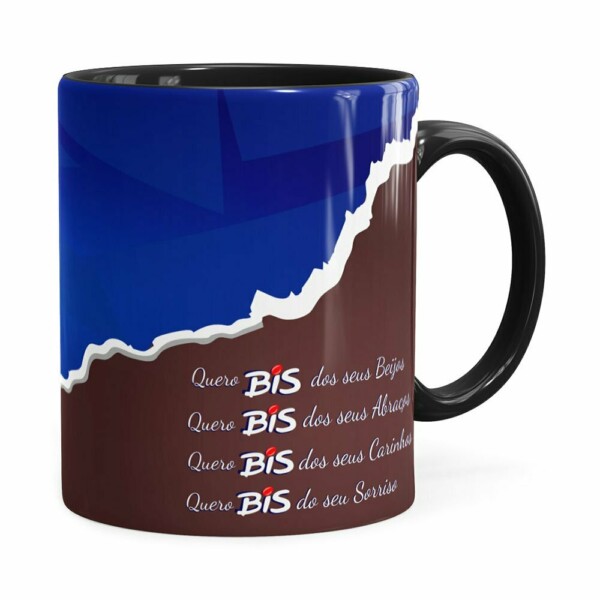 Caneca Chocolate Quero Bis De Você V02 Preta