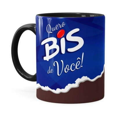 Caneca Chocolate Quero Bis De Você V02 Preta