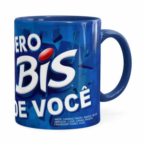 Caneca Chocolate Quero Bis De Você V03 Azul Escuro