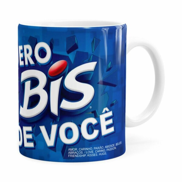 Caneca Chocolate Quero Bis De Você V03 Branca