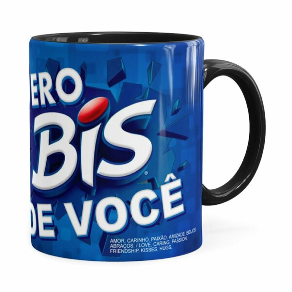 Caneca Chocolate Quero Bis De Você V03 Preta