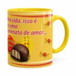 Caneca Chocolate Serenata De Amor V01 Amarela