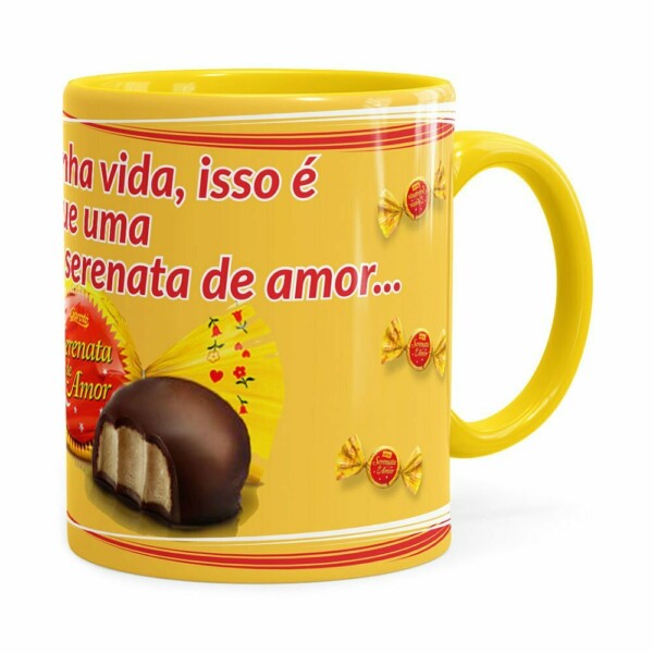 Caneca Chocolate Serenata De Amor V01 Amarela