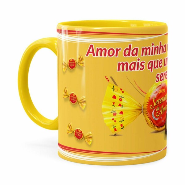 Caneca Chocolate Serenata De Amor V01 Amarela