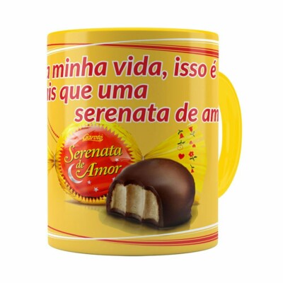 Caneca Chocolate Serenata De Amor V01 Amarela