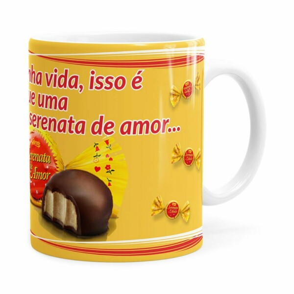Caneca Chocolate Serenata De Amor V01 Branca