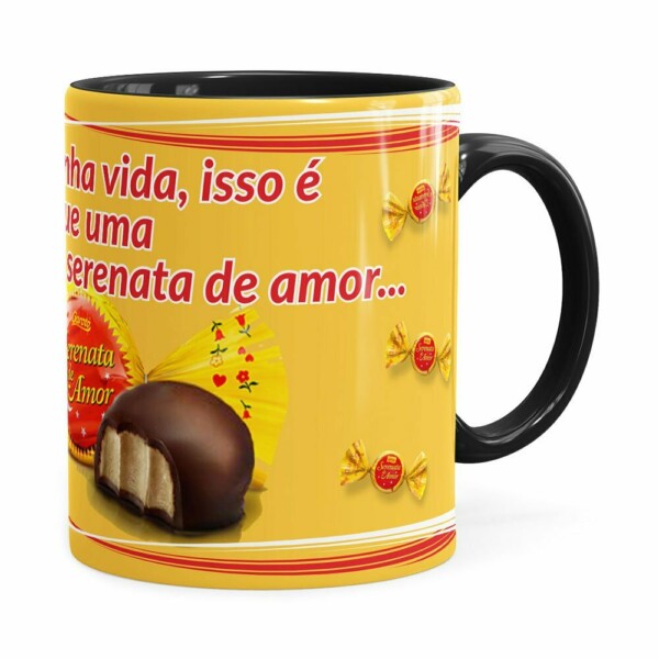 Caneca Chocolate Serenata De Amor V01 Preta
